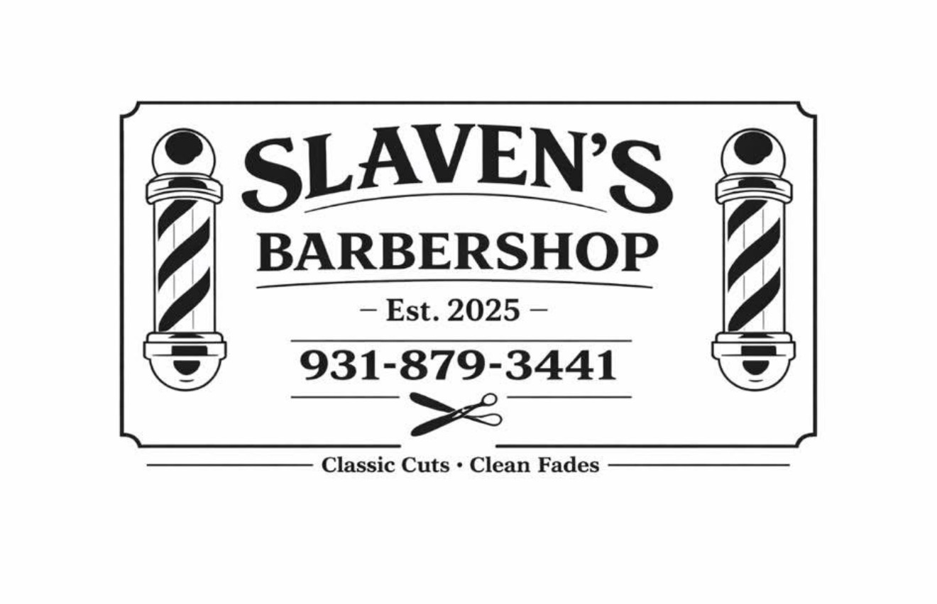 Slaven's Barbershop logo — Classic Cuts, Clean Fades, Est. 2025